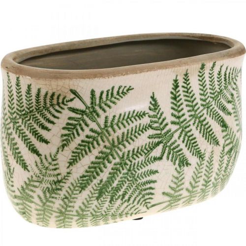 Bol à plantes en grès de fougère pot en céramique ovale 20×10×13.5cm 2pcs