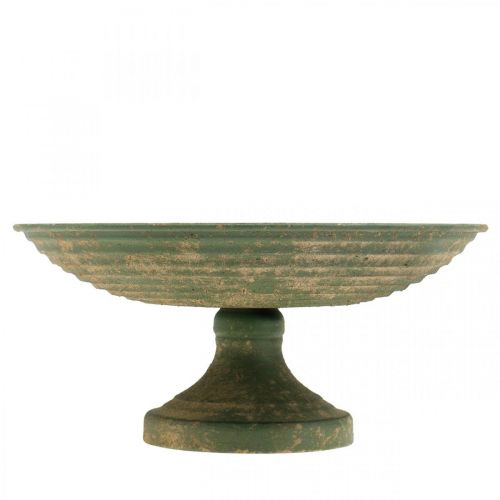 Floristik24 Bol avec pied, bol décoratif, récipient en métal, aspect antique, Ø26cm H12cm