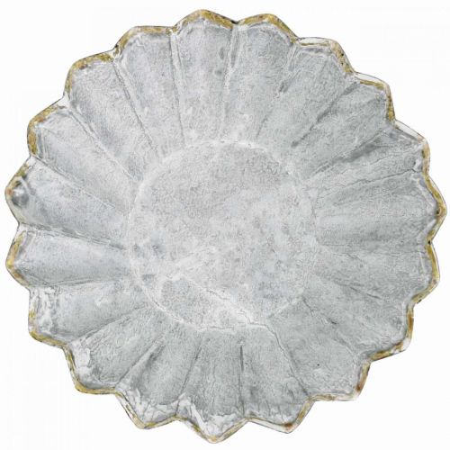 Floristik24 Moule de cuisson décoratif en métal, décoration en métal à planter, moules à gâteaux avec rebord doré Ø13cm H3.5cm