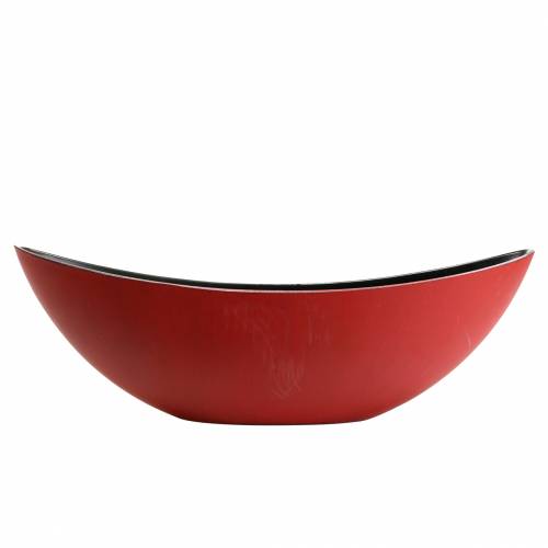 Floristik24 Bol décoratif ovale rouge, noir 38,5cm x 12,5cm H10cm