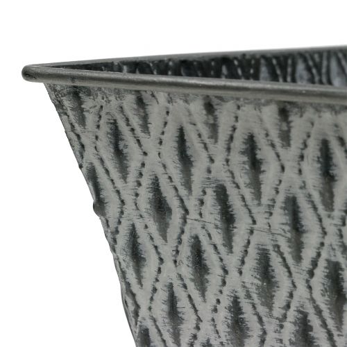 Article Coupe en zinc avec motif de losanges 22 x 12 cm
