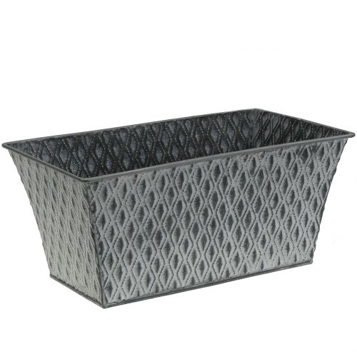 Floristik24 Pot en zinc avec motif de losanges 30 x 18 H. 15 cm