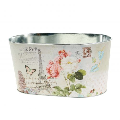 Floristik24 Pot de fleurs roses ovales 22,5cm x 13,5cm H11cm