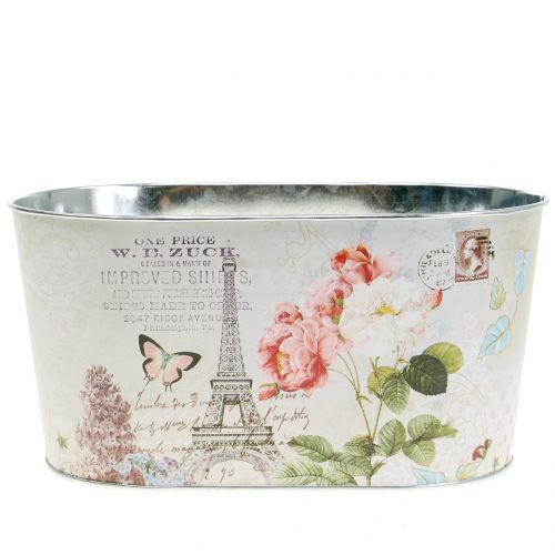 Floristik24 Pot de fleurs roses ovales 22,5cm x 13,5cm H11cm