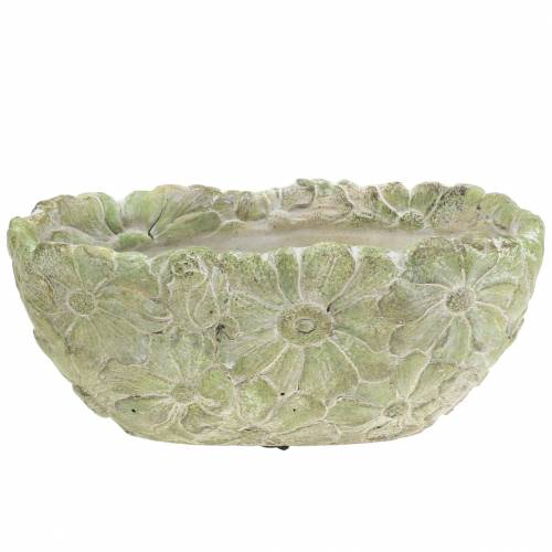 Jardinière ovale verte 22×11.5cm H10cm