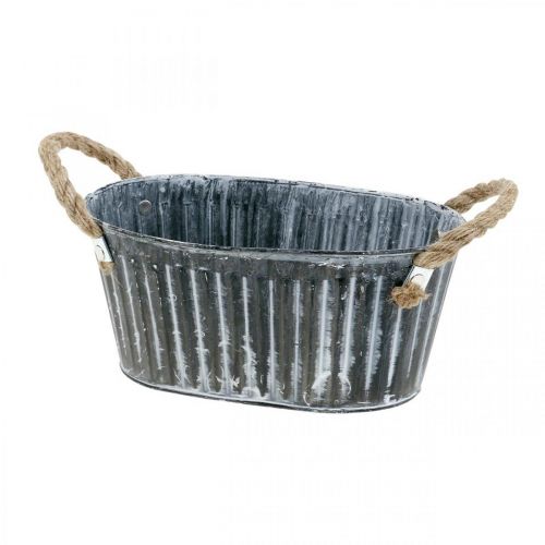Bol à plantes en métal, bol à fleurs à planter, bol décoratif avec anses L22,5 cm