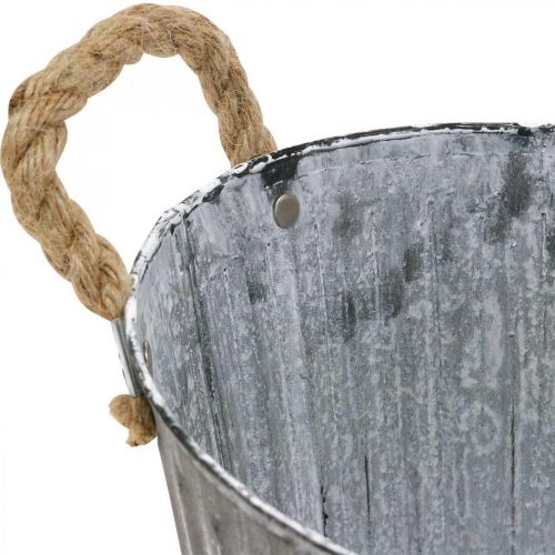 Floristik24 Bol à planter, bac à fleurs avec anses, jardinière métal L30.5cm