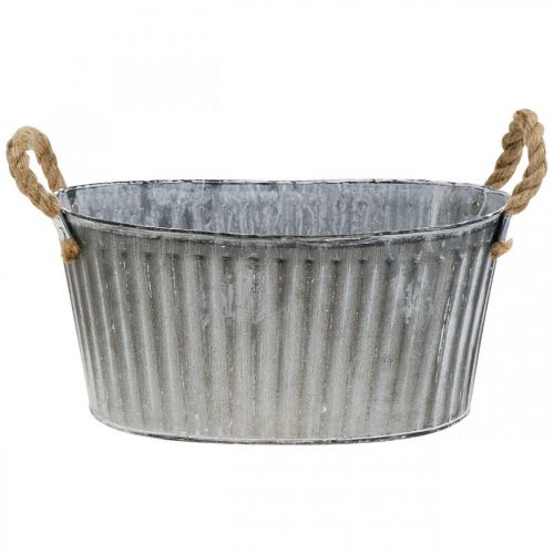 Floristik24 Bol à planter, bac à fleurs avec anses, jardinière métal L30.5cm