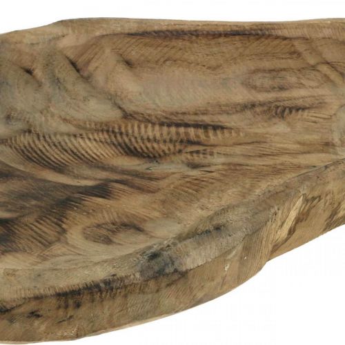 Floristik24 Bol décoratif en bois de Paulownia, décoration de table, jardinière L34cm H5cm