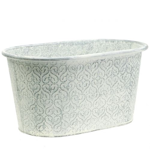 Floristik24 Pot de fleurs en zinc crème 36cm