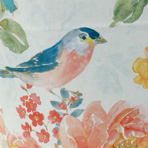 Article Seau à plantes ovale vintage en métal à décor de printemps jardinière 27,5 cm