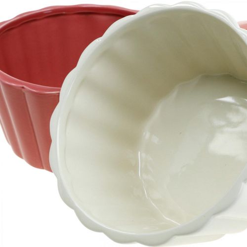 Floristik24 Cache-pot anneau gâteau, bol fleuri plat à four, décoration céramique H8cm Ø15,5cm 3pcs
