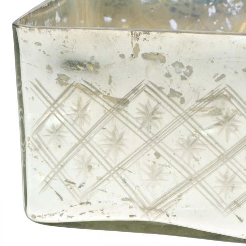 Floristik24 Bocal en verre avec couvercle verre shabby décoration champagne 14×14×14.5cm