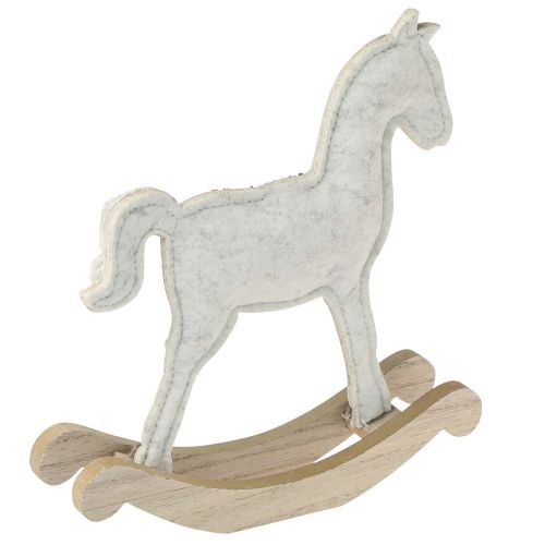 Article Décoration cheval à bascule Noël crème 20x4,5x22cm 2 pcs