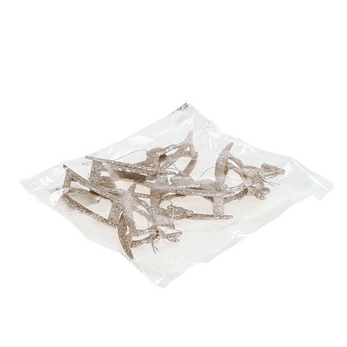 Floristik24 Cheval à bascule or 7,5cm avec paillettes 6pcs