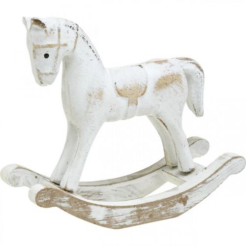 Floristik24 Cheval à bascule décoratif Noël blanc 13x4,5x11,5cm 3pcs