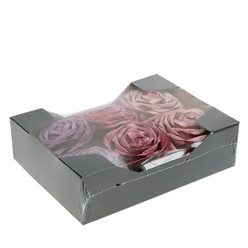 Floristik24 Mousse rose mix Ø10cm 6pcs