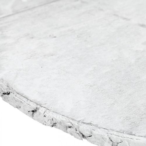 Article Disque décoratif en bois avec écorce contreplaqué dessous de verre blanc Ø20cm