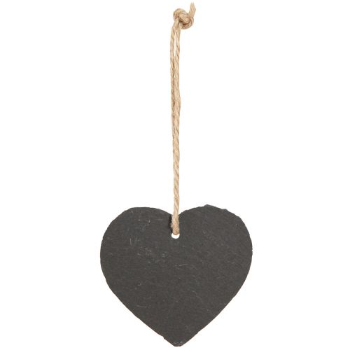 Article Ardoise petit coeur à suspendre noir 7,5cm 6pcs