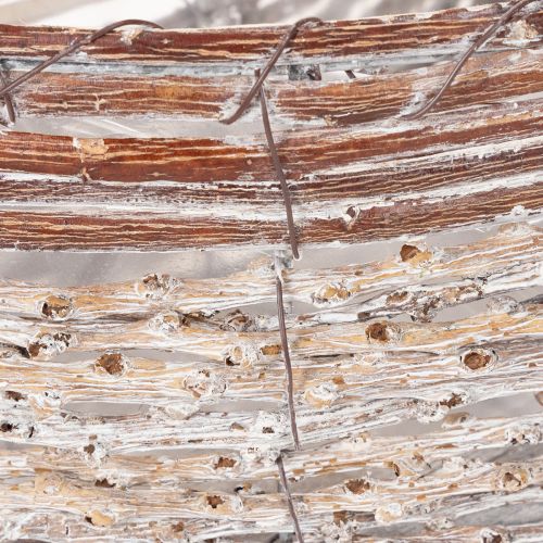 Pot de fleurs oblong en osier avec feuille d'aluminium, coupe décorative, 45 cm, 1 pièce | Floristik24.be