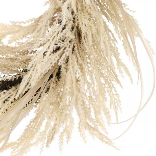 Floristik24 Déco couronne herbe de pampa et roseau artificiel crème 70cm