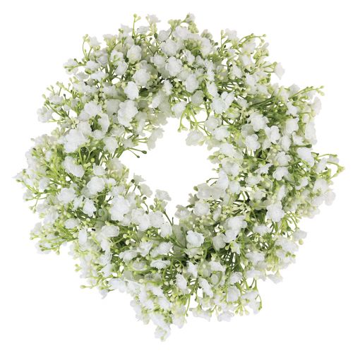 Floristik24 Couronne de gypsophile couronne de fleurs blanches mariage Ø30cm