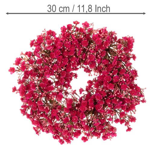 Couronne de fleurs artificielles, décoration de gypsophile, 30 cm | Floristik24.be