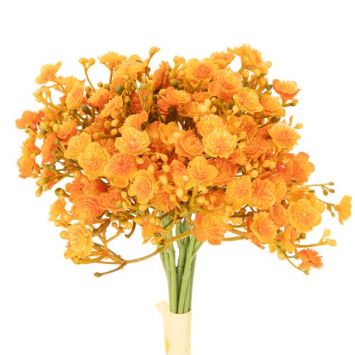 Branches artificielles de gypsophile orange pour compositions florales, 30 cm, lot de 10.