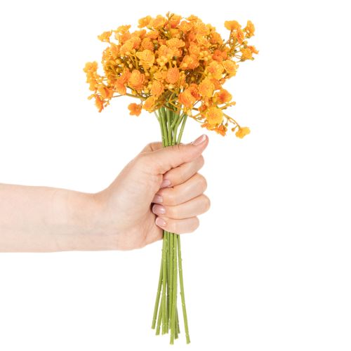Branches artificielles de gypsophile orange pour compositions florales, 30 cm, lot de 10. | Floristik24.be