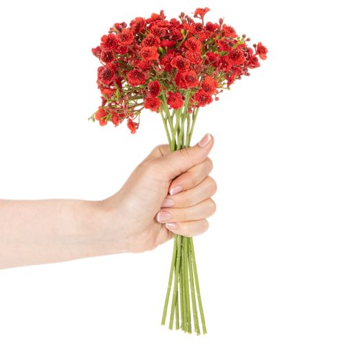 Gypsophile artificielle rouge, bouquet décoratif, 30 cm, lot de 10 | Floristik24.be