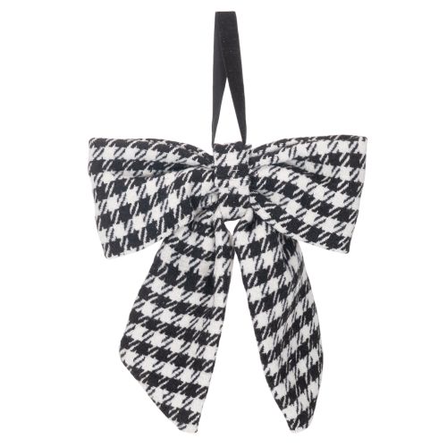 Nœud papillon en tissu avec broche et attache, à carreaux, 24 cm, lot de 2 | Floristik24.be