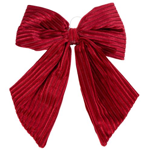 Nœud en velours côtelé rouge pour suspendre les décorations de Noël, 24 cm, lot de 2 | Floristik24.be