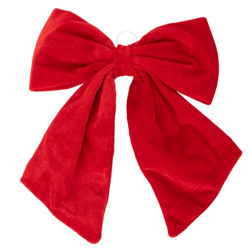 Nœud décoratif rouge pour décoration de Noël, 28 cm, lot de 3