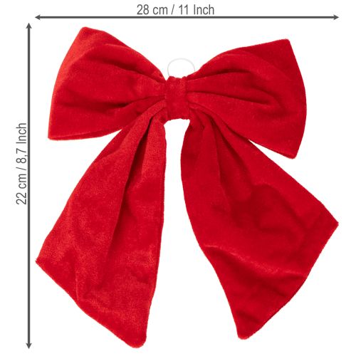 Nœud décoratif rouge pour décoration de Noël, 28 cm, lot de 3 | Floristik24.be