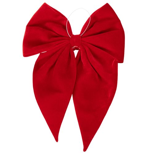 Nœud décoratif rouge, grand nœud en velours pour fenêtre ou porte, 50 cm | Floristik24.be