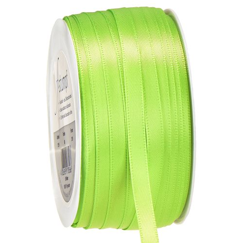 Ruban satin cadeau vert clair 6 mm 50 m