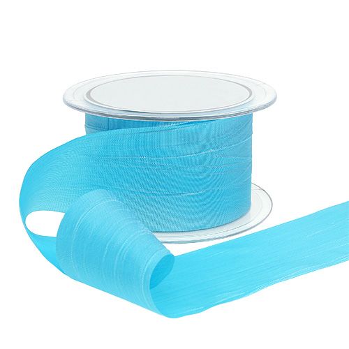Nœud ruban turquoise &quot;Crash&quot; 50mm 20m