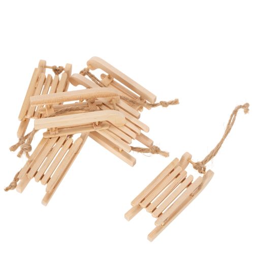 Traîneau décoratif à suspendre au sapin de Noël, 6 cm, lot de 6 | Floristik24.be