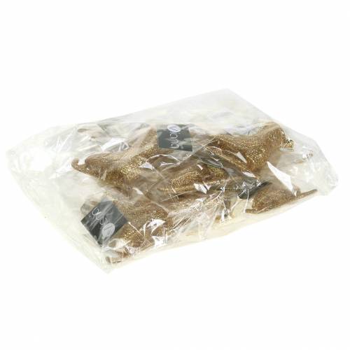 Floristik24 Décoration de sapin de Noël patin à glace or, paillettes 8cm 12pcs