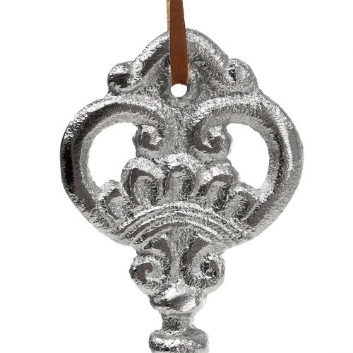 Floristik24 Clé argent à accrocher 15.5cm 2pcs