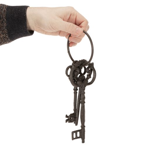 Article Porte-clés décoratif, motif clé ancienne, accessoire de décoration nostalgique, 27 cm