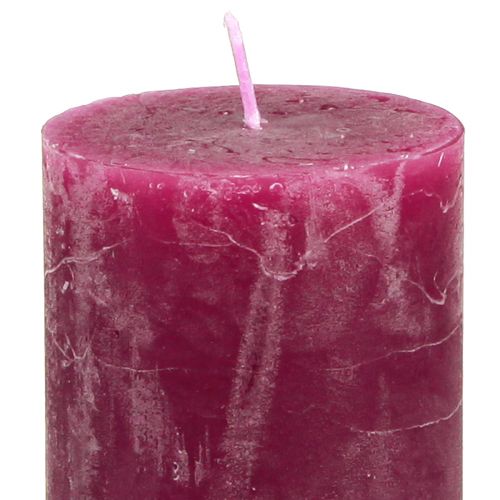 Article Bougies à pilier étroit Pink Berry 3 couleurs 50x100mm 12 pcs