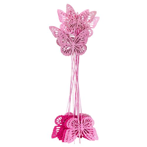 Article Papillons décoratifs sur tiges, pour apporter une touche délicate à vos tables et jardinières, 8 cm, lot de 18.