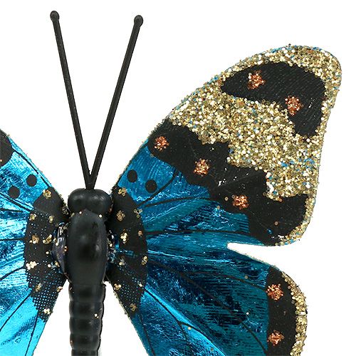 Article Papillon bleu 7,5cm brillant 4P