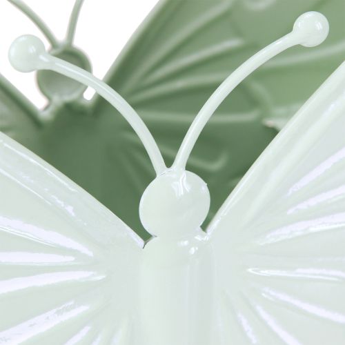 Article Pot de fleurs papillon en métal vert 22,5/30 cm, lot de 2