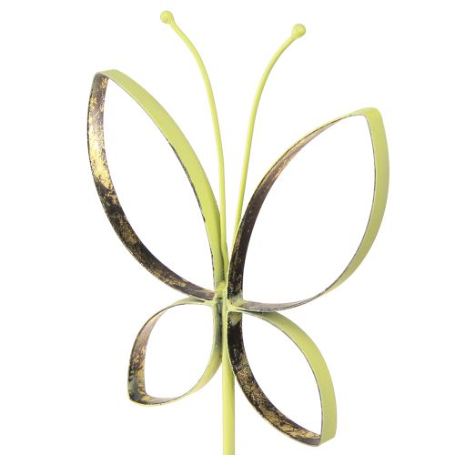 Article Décoration métal papillon printemps vert doré H35cm 2 pcs
