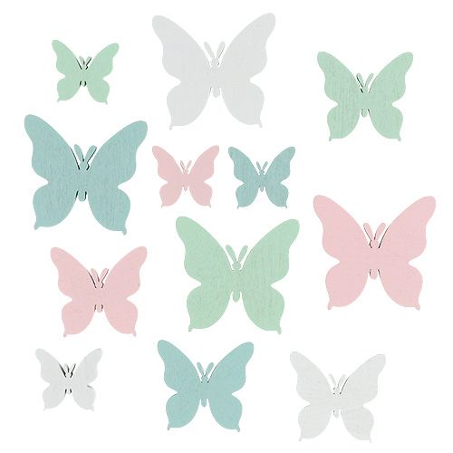 Floristik24 Papillon 3cm - 5,5cm mélange pastel 36pcs