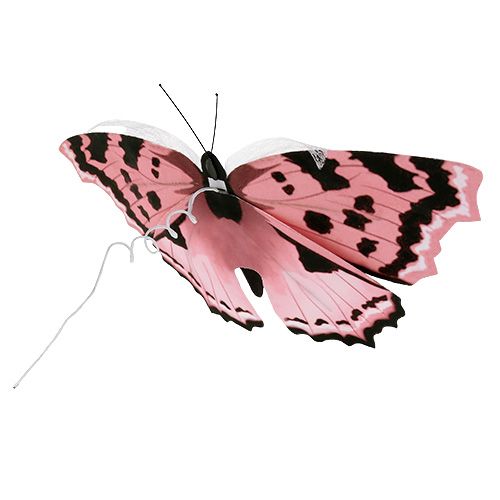 Article Papillon rose 20cm sur fil 2pcs
