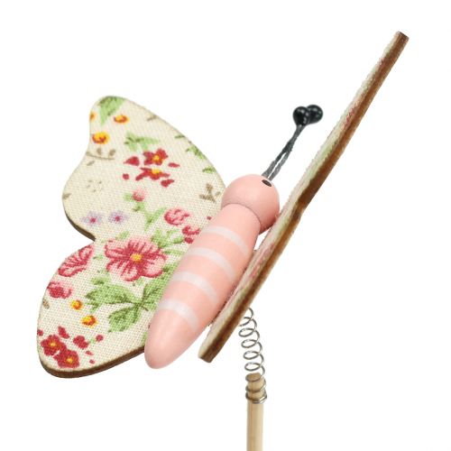 Floristik24 Papillon sur bâton en bois 5,5 cm - 7 cm 18 pcs