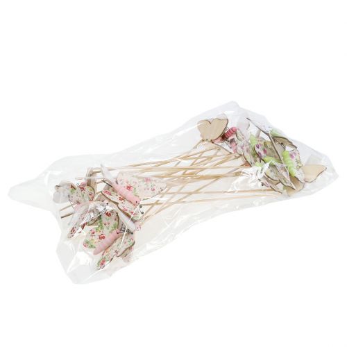 Floristik24 Papillon sur bâton en bois 5,5 cm - 7 cm 18 pcs